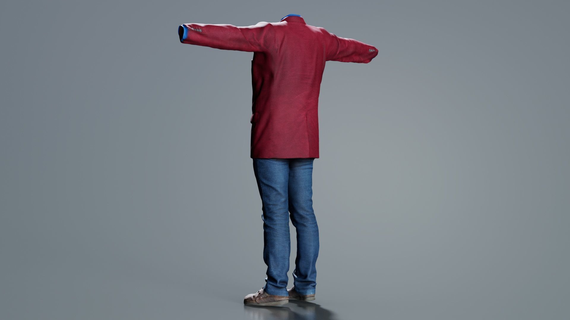 Business Costume 4 Low-poly 3D model_5