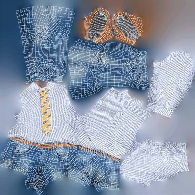 Business Costume 5 Low-poly 3D model_14