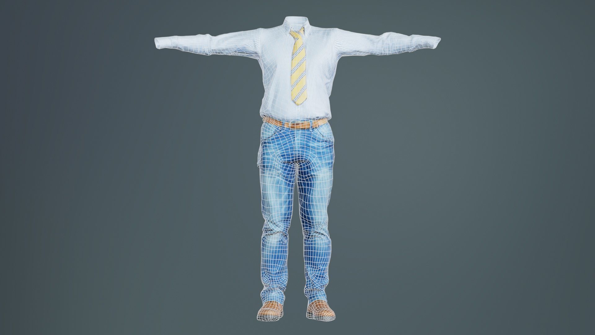 Business Costume 5 Low-poly 3D model_9