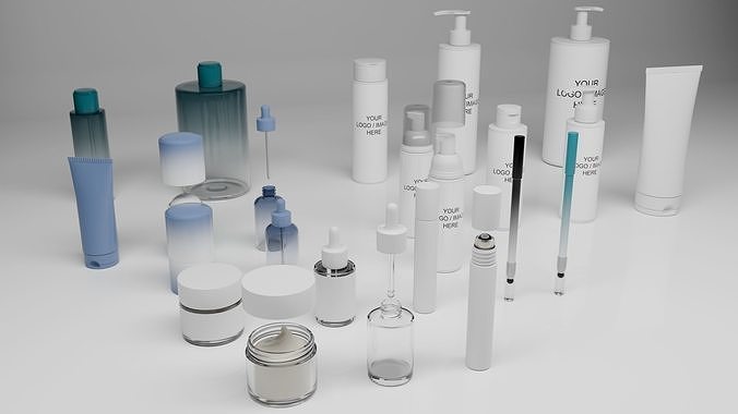 Cosmetic Packaging Collection 3D model