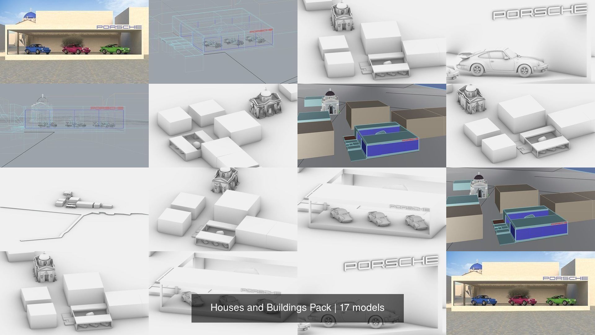 Houses and Buildings Pack 3D Model Collection_11