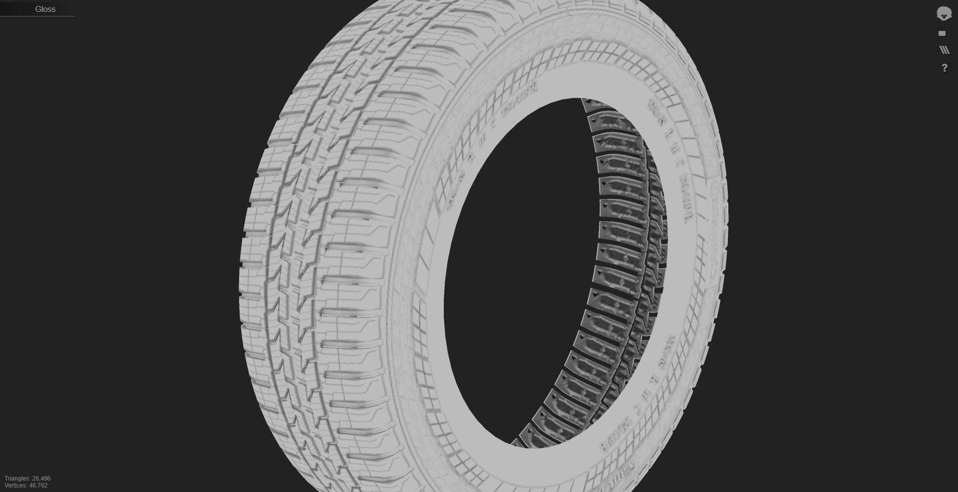 Continental VanContact 4Season  Tire for Vehicles  Low-poly 3D model_8