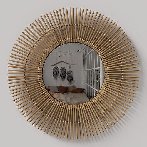Rustic Look Mirror 3D model