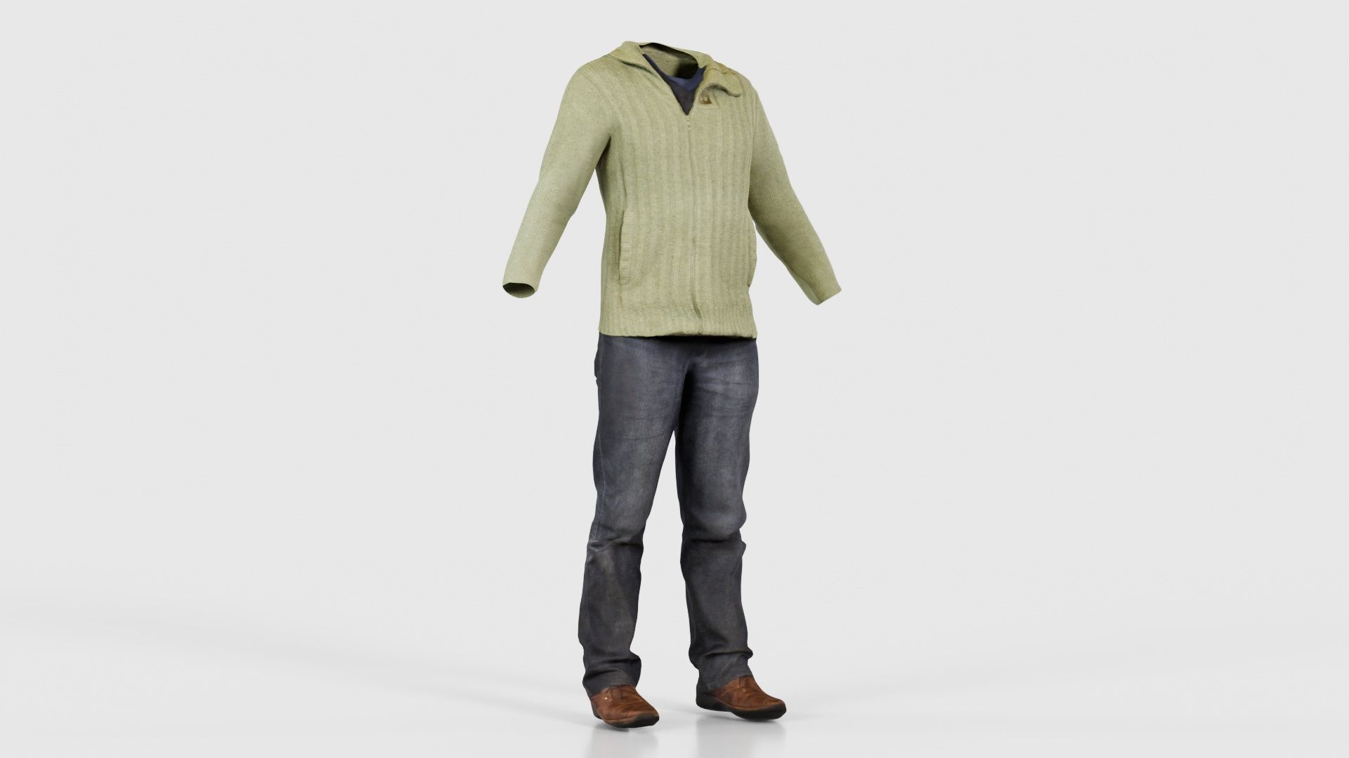 Casual Outfit 10 Low-poly 3D model_16