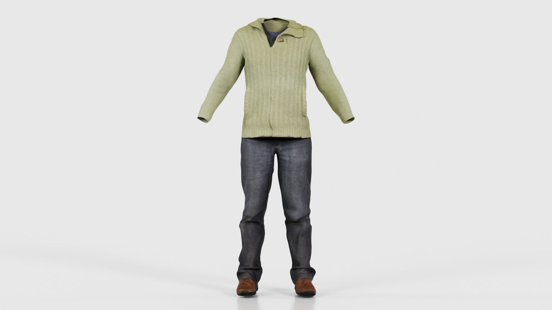Casual Outfit 10 Low-poly 3D model_15