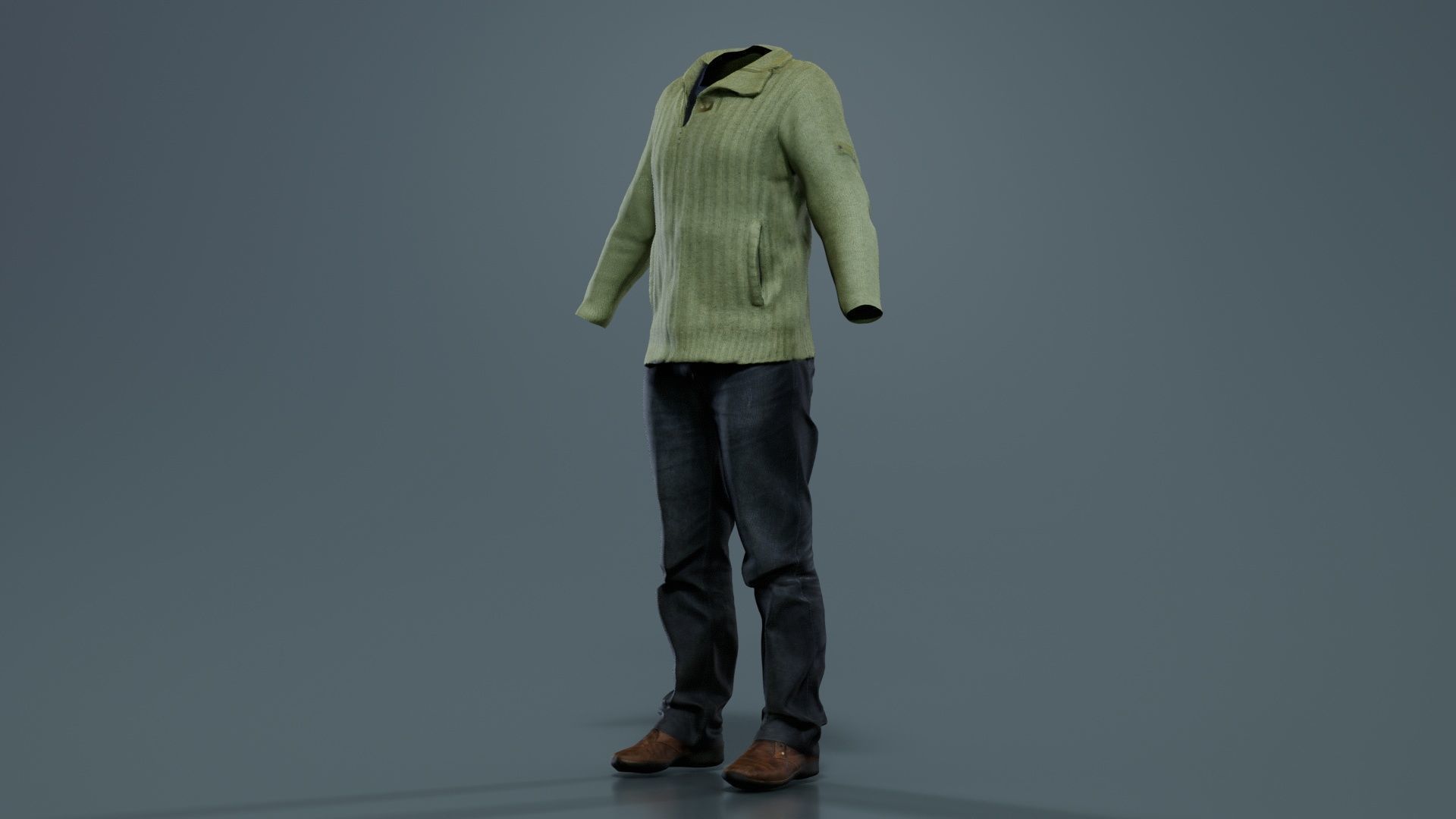 Casual Outfit 10 Low-poly 3D model_5