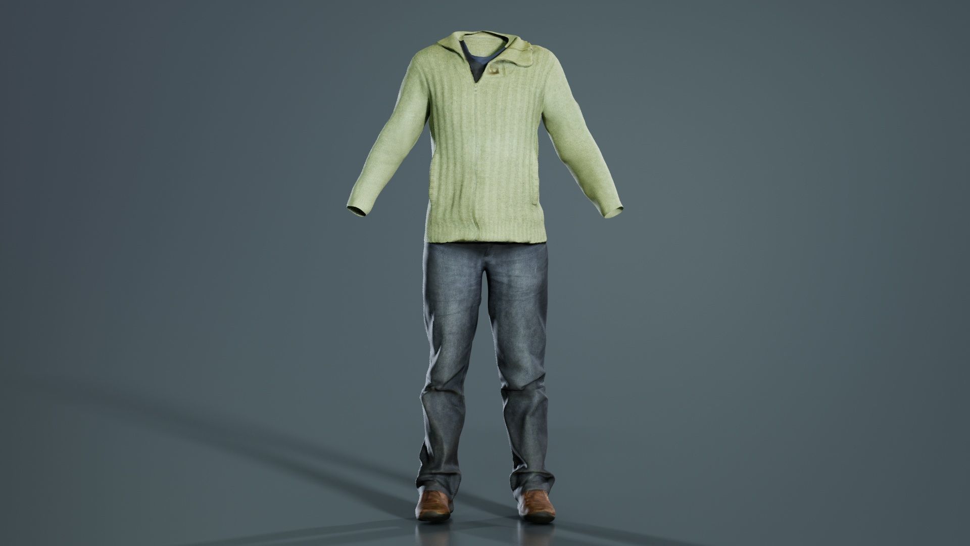 Casual Outfit 10 Low-poly 3D model_3
