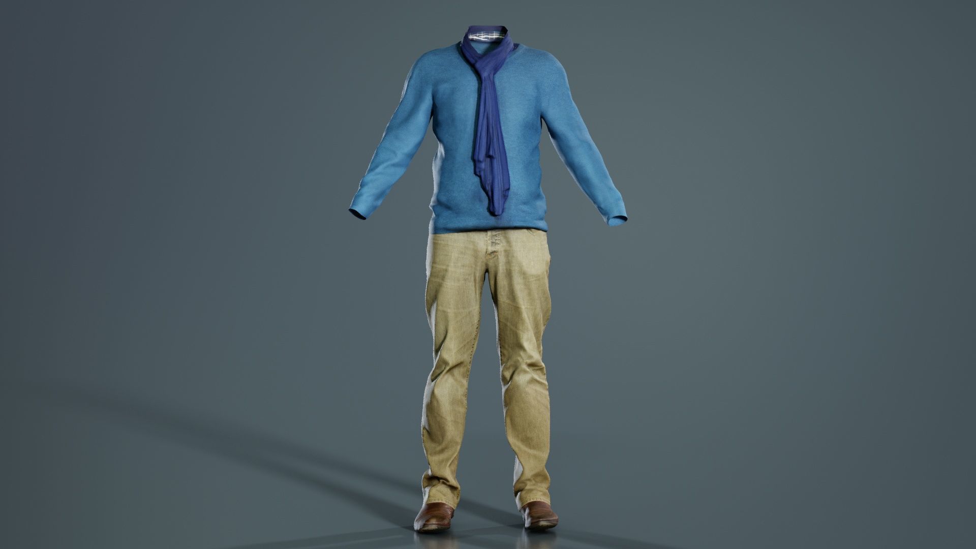 Casual Outfit 11 Low-poly 3D model_4