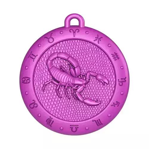 Scorpio Zodiac Pendant 3D print model