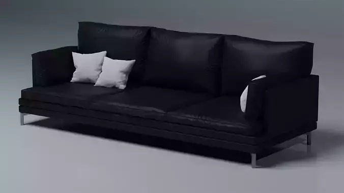 Black Leather Sofa