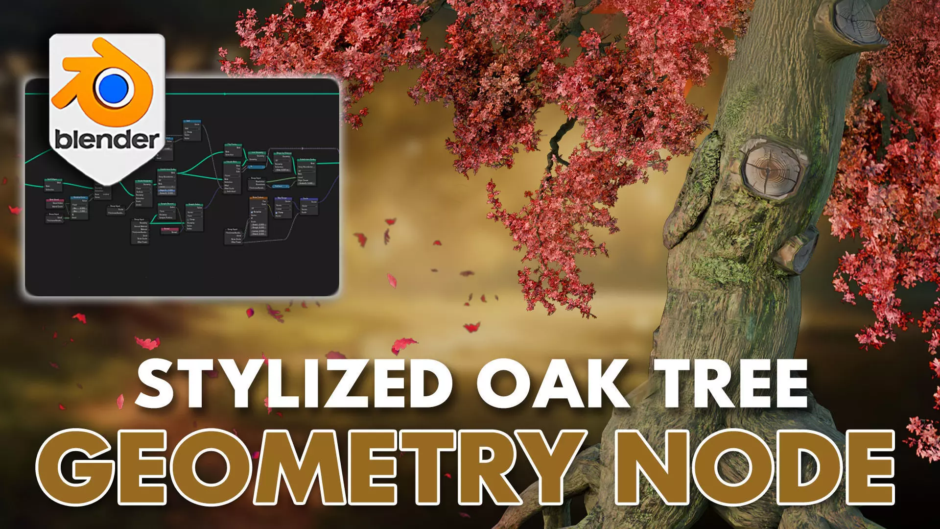 3D Tudor Stylized Oak Geometry Node 3D model