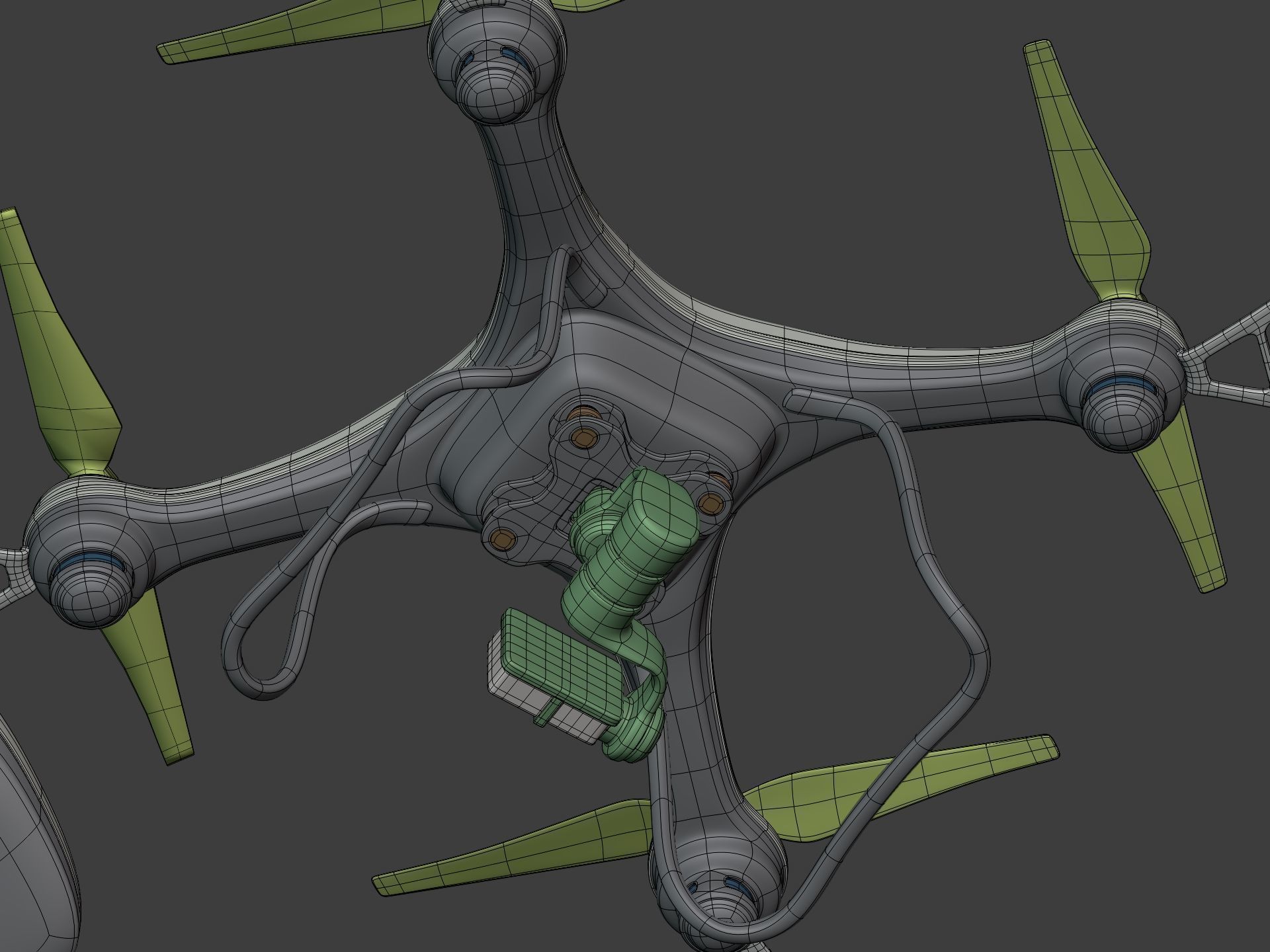 Generic Quadcopter Drone Low-poly 3D model_22