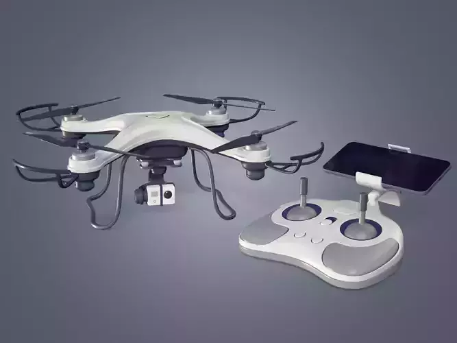 Generic Quadcopter Drone Low-poly 3D model