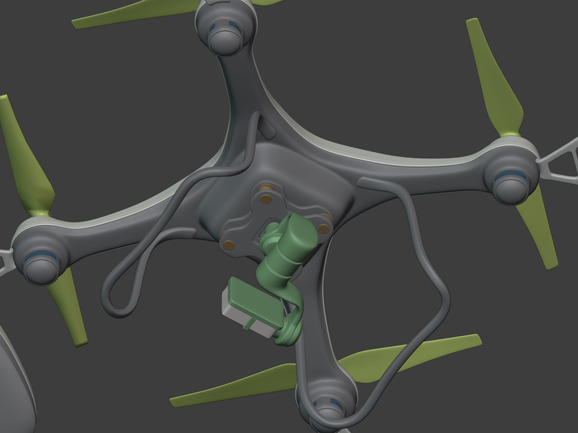 Generic Quadcopter Drone Low-poly 3D model_21