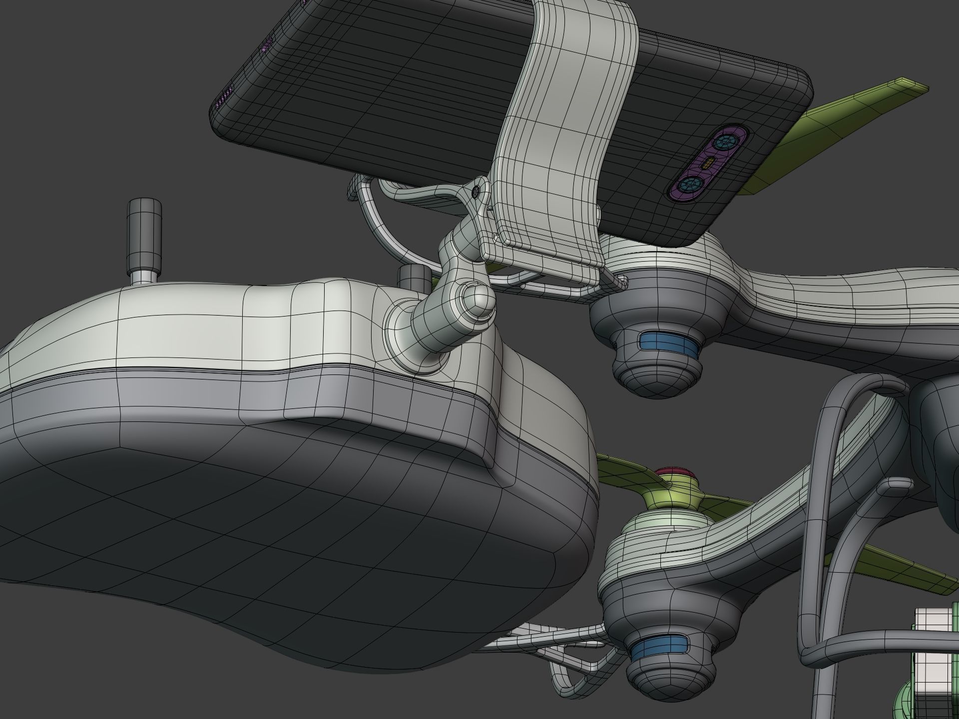 Generic Quadcopter Drone Low-poly 3D model_26