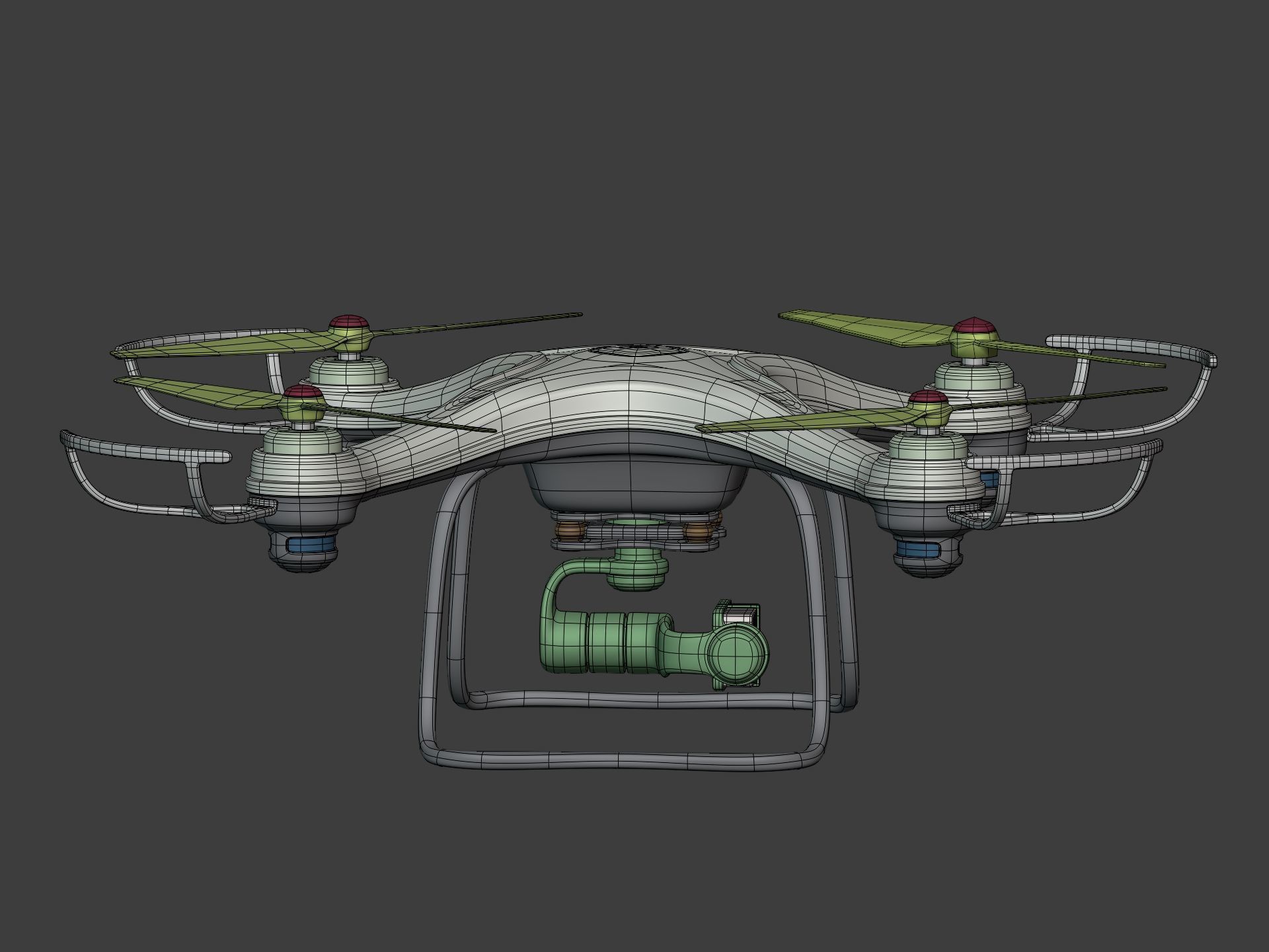 Generic Quadcopter Drone Low-poly 3D model_8