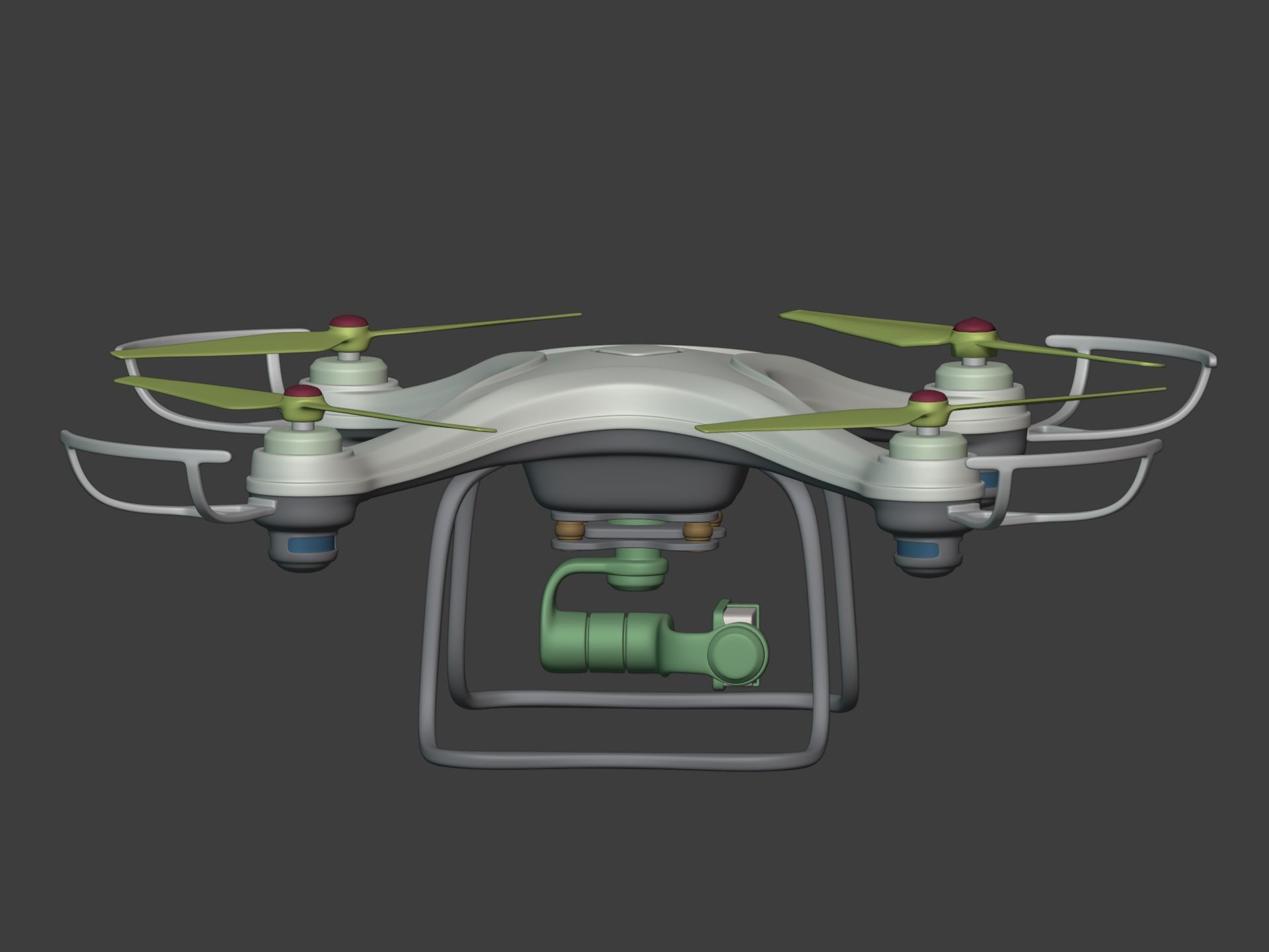 Generic Quadcopter Drone Low-poly 3D model_7