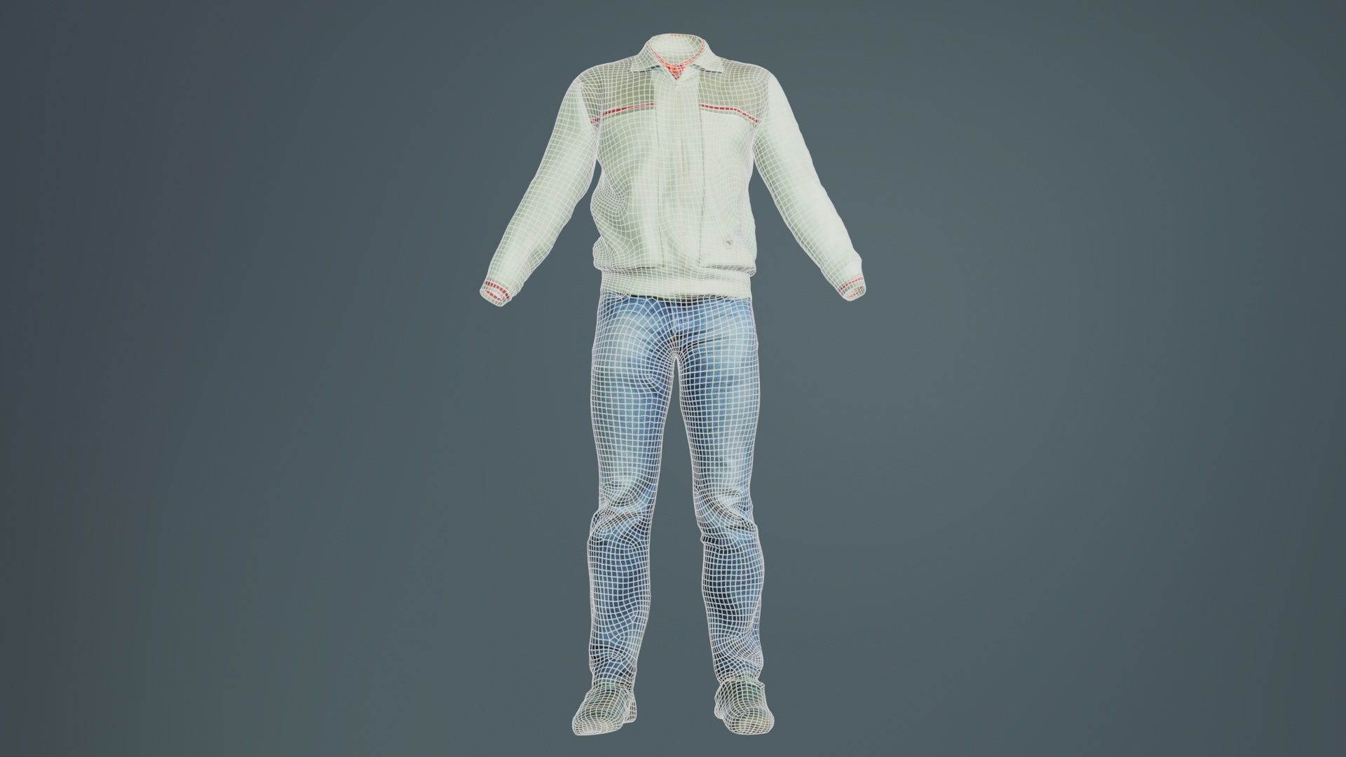 Casual Outfit 12 Low-poly 3D model_9