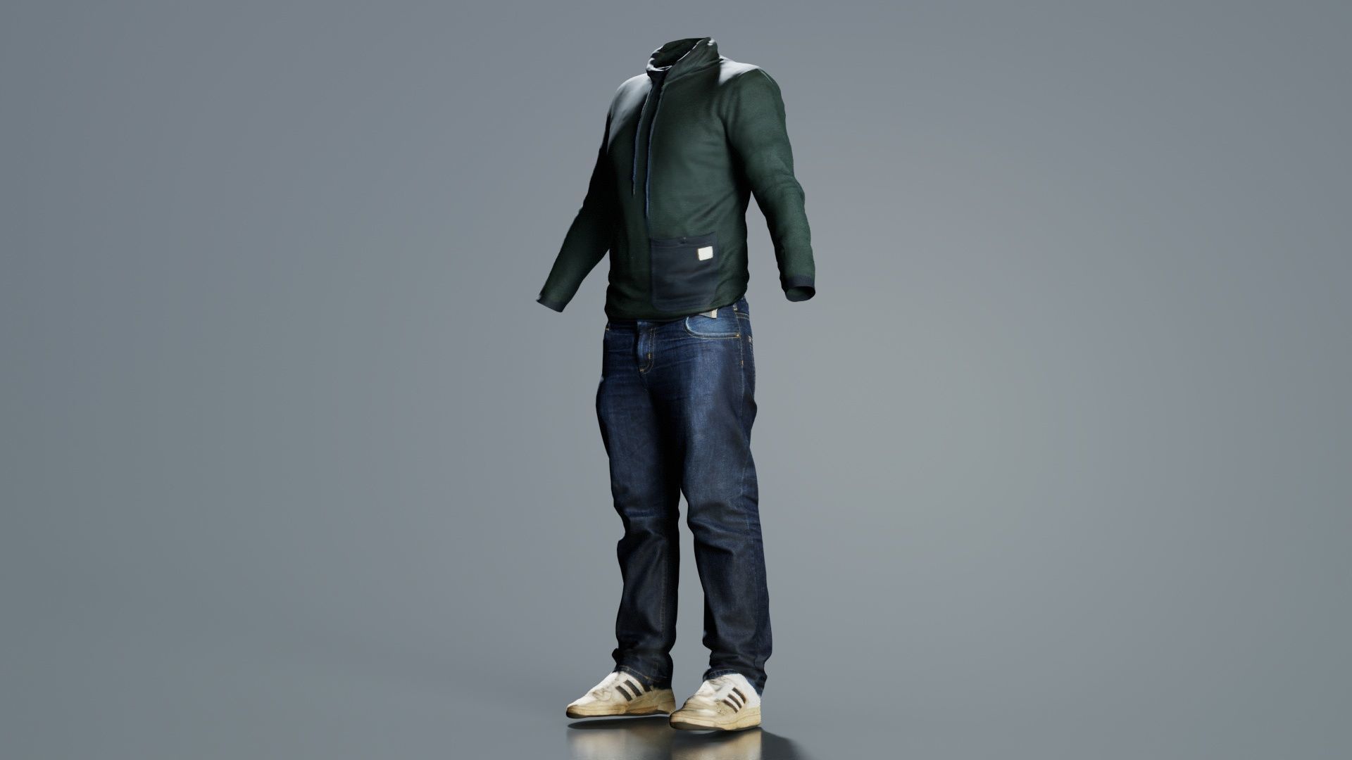 Casual Outfit 13 Low-poly 3D model_8