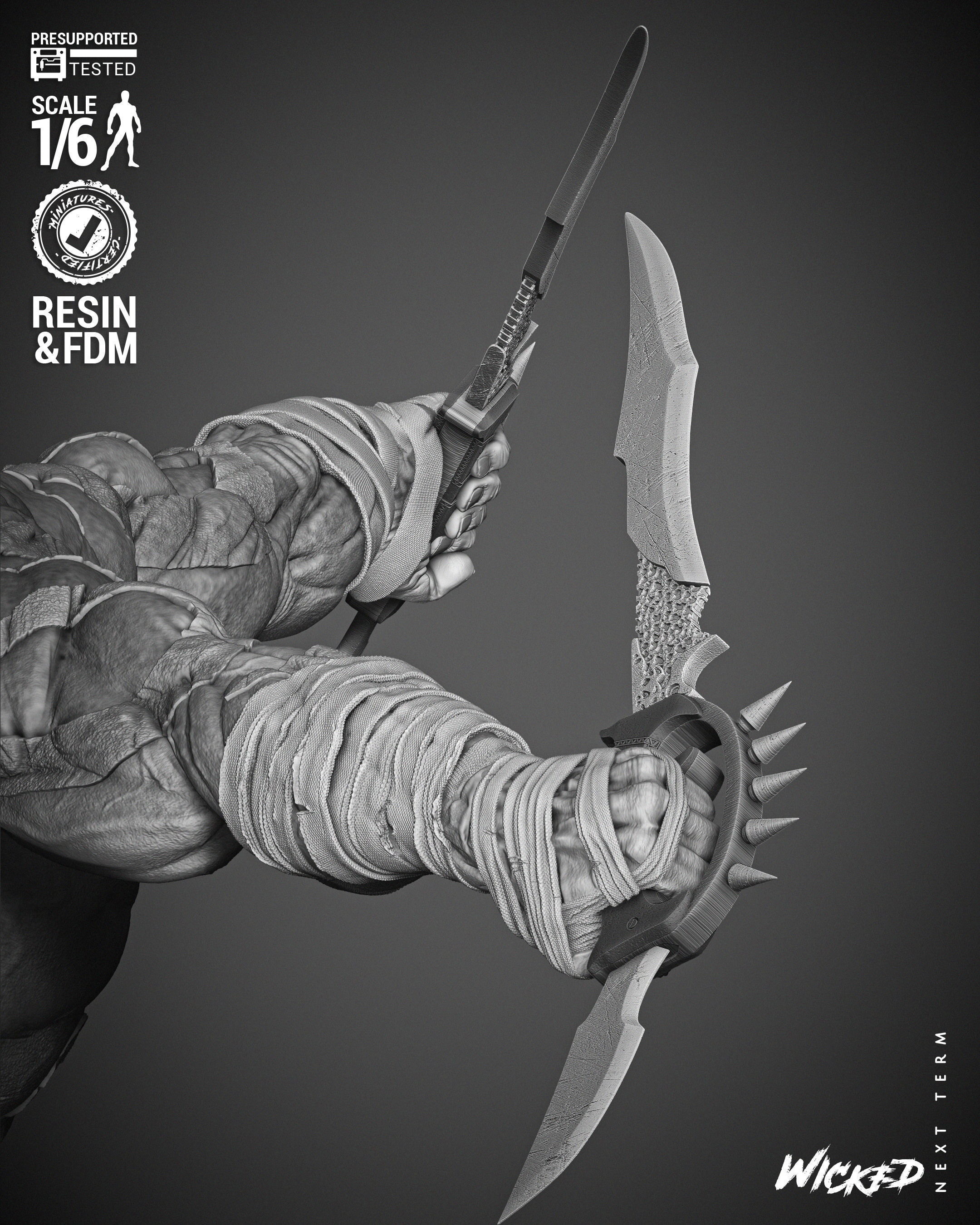 Wicked Marvel Drax Sculpture 3D print model_32