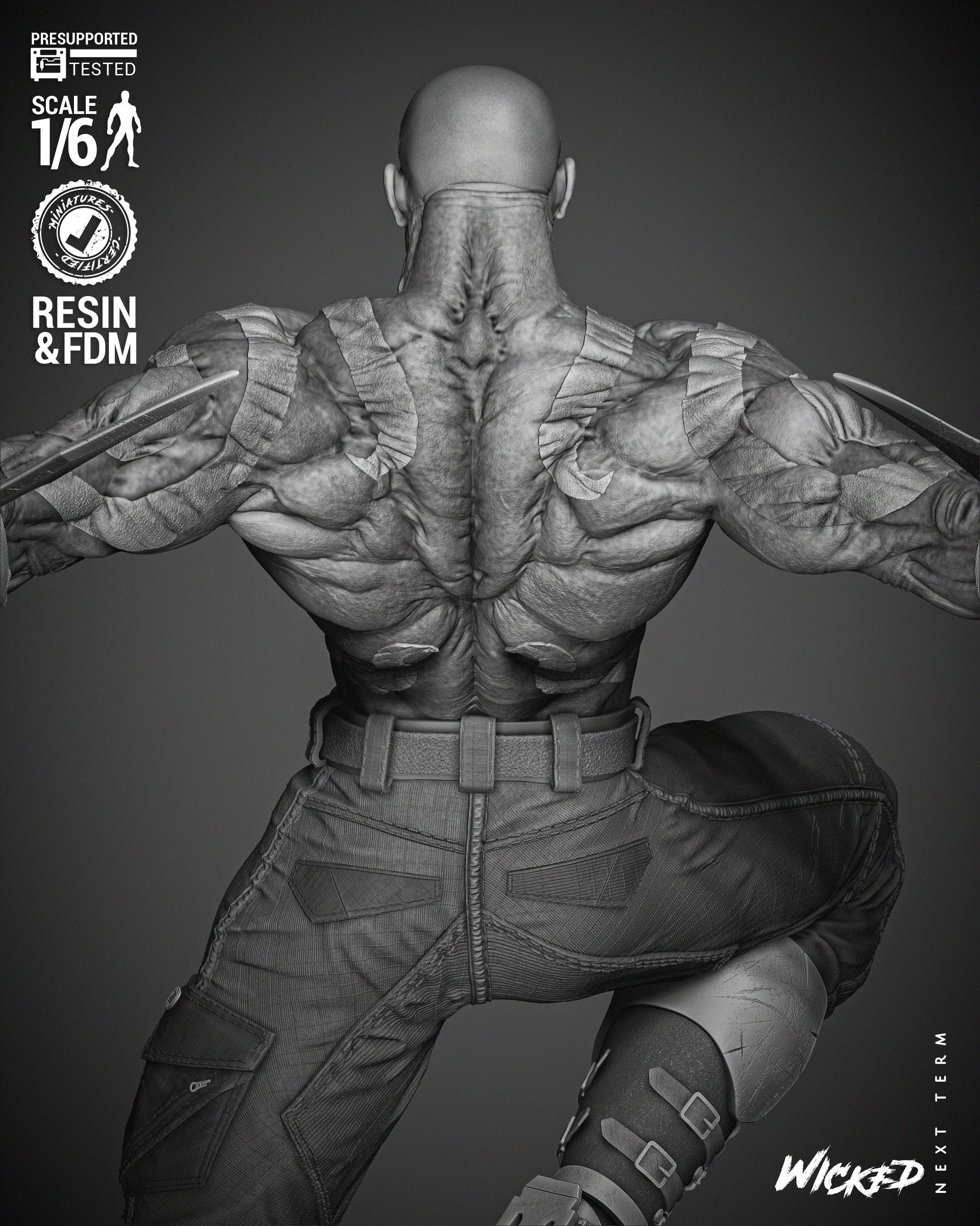 Wicked Marvel Drax Sculpture 3D print model_2