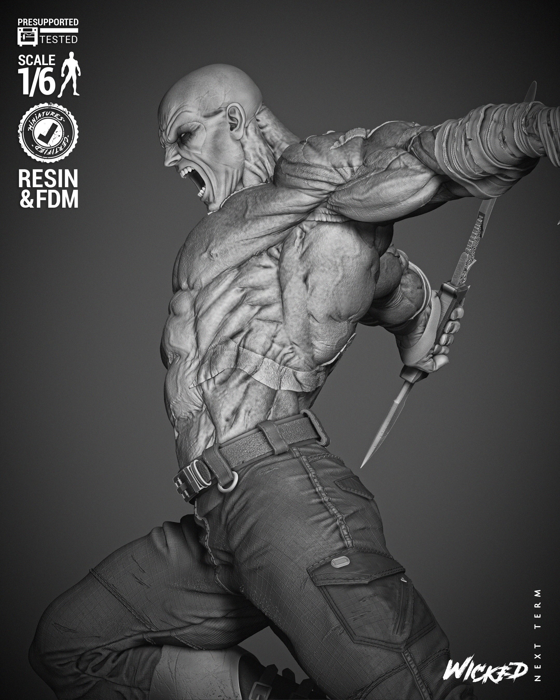 Wicked Marvel Drax Sculpture 3D print model_44
