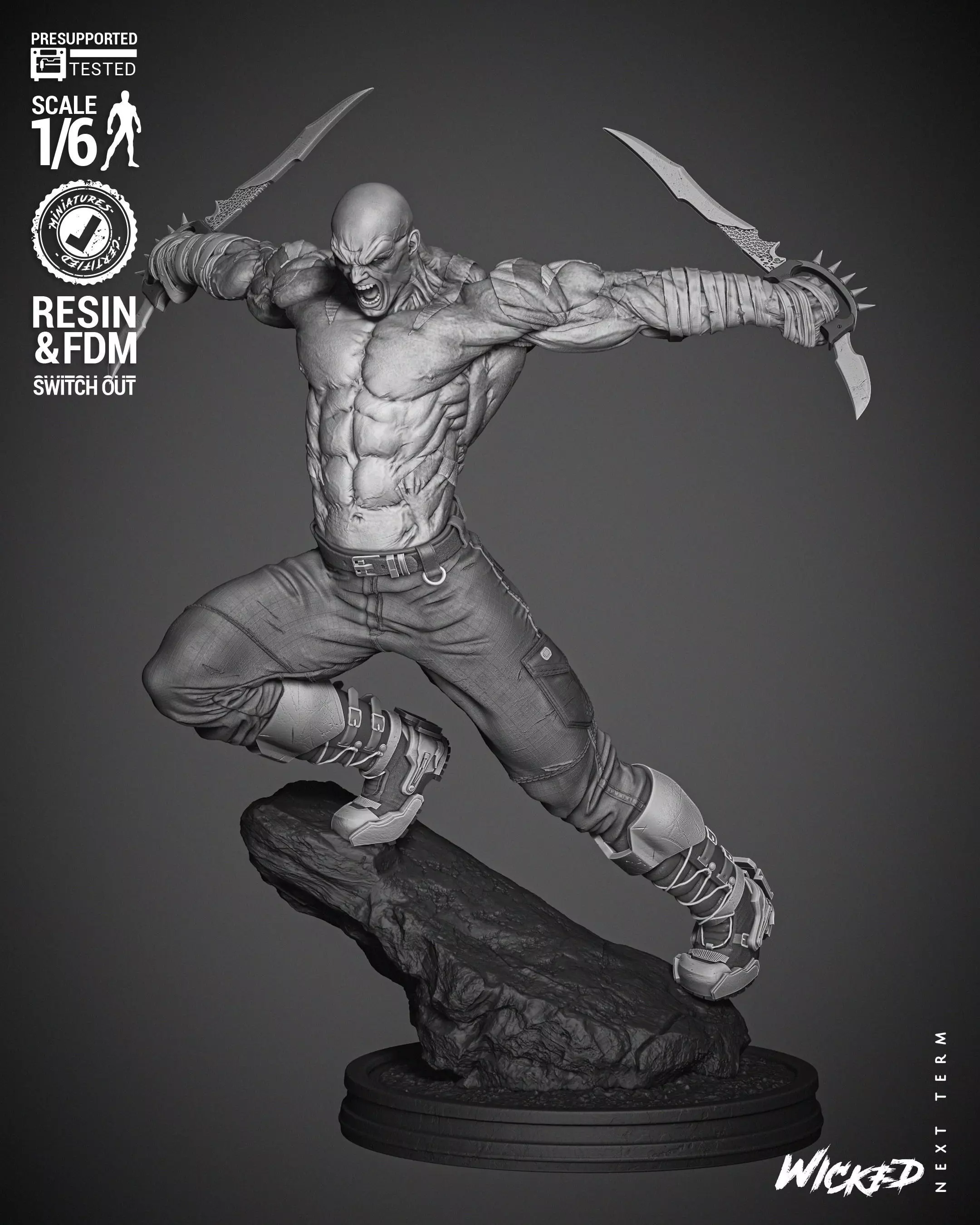 Wicked Marvel Drax Sculpture 3D print model_0