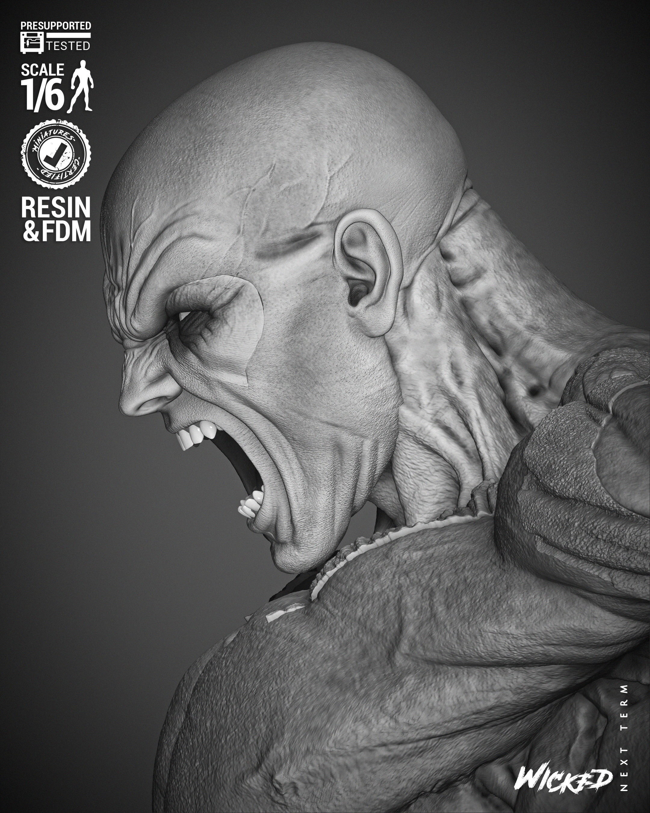 Wicked Marvel Drax Sculpture 3D print model_43