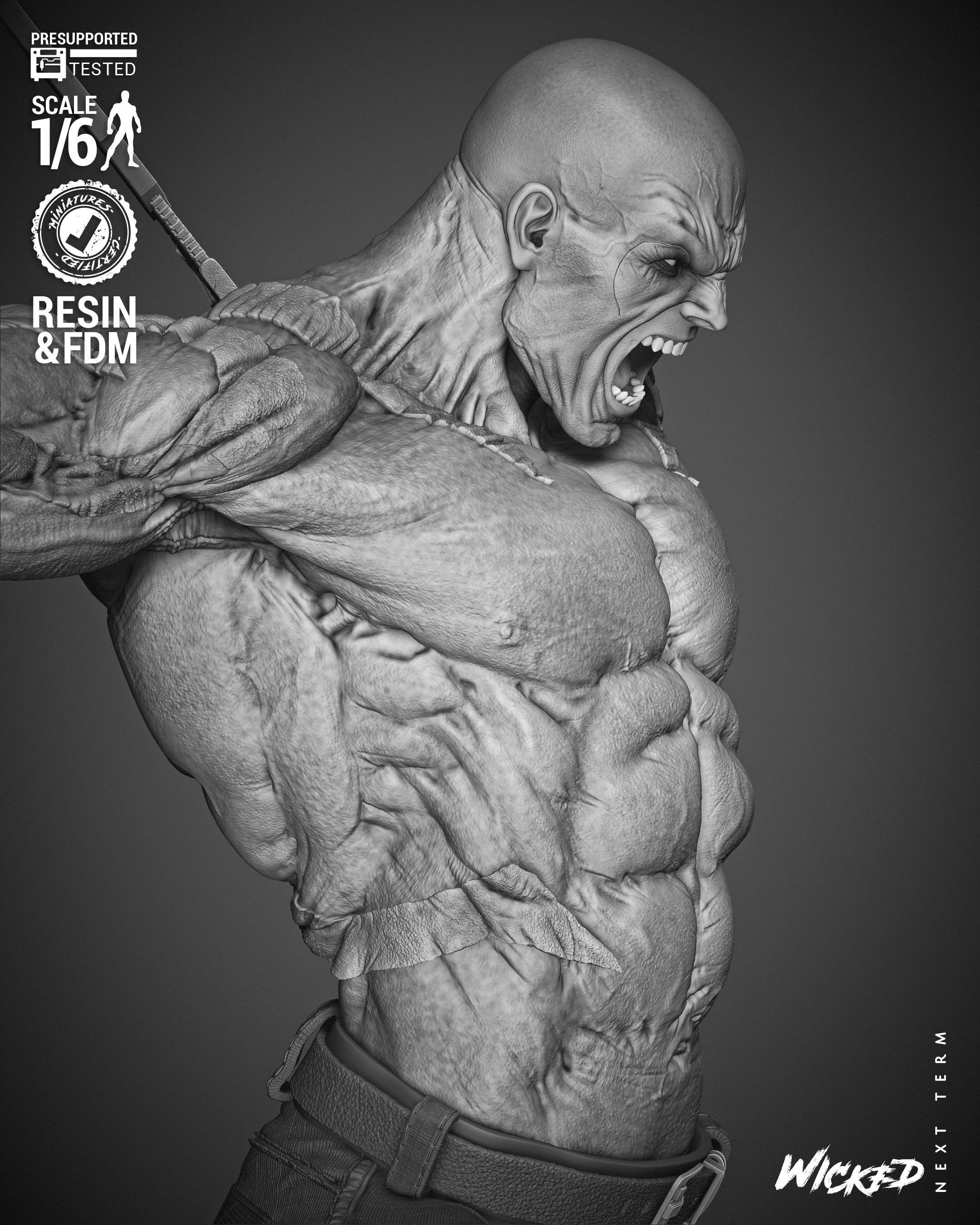 Wicked Marvel Drax Sculpture 3D print model_19