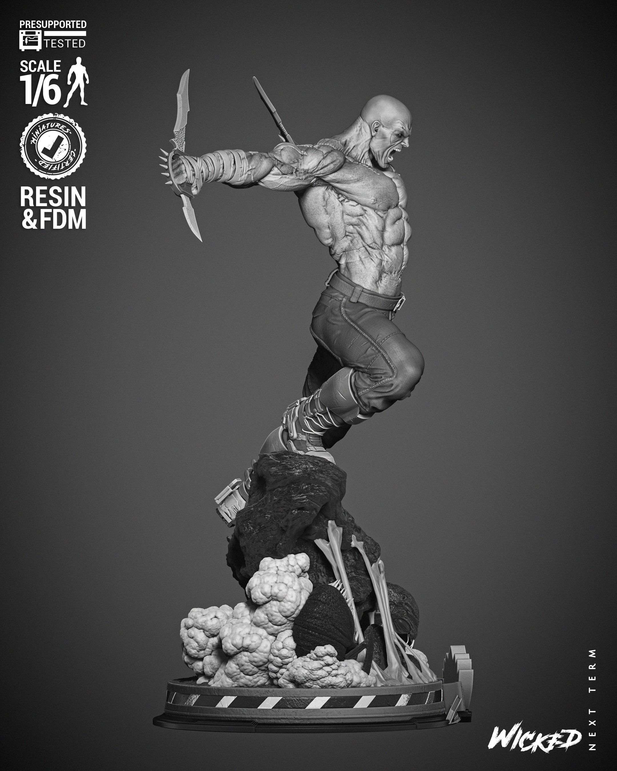 Wicked Marvel Drax Sculpture 3D print model_28