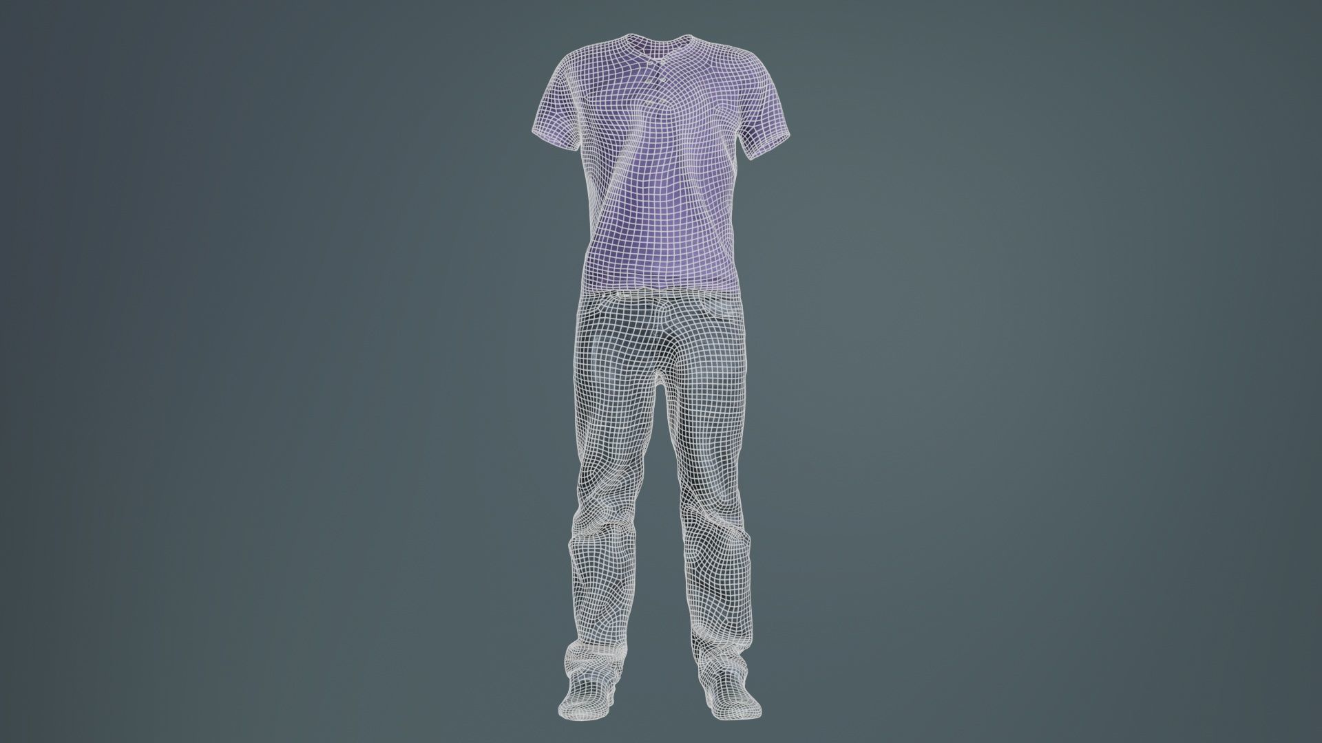 Casual Outfit 14 Low-poly 3D model_9