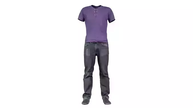 Casual Outfit 14 Low-poly 3D model