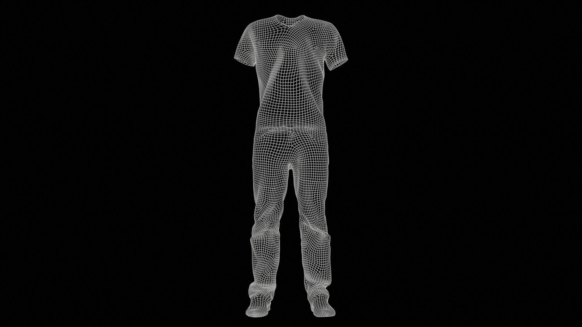 Casual Outfit 14 Low-poly 3D model_11