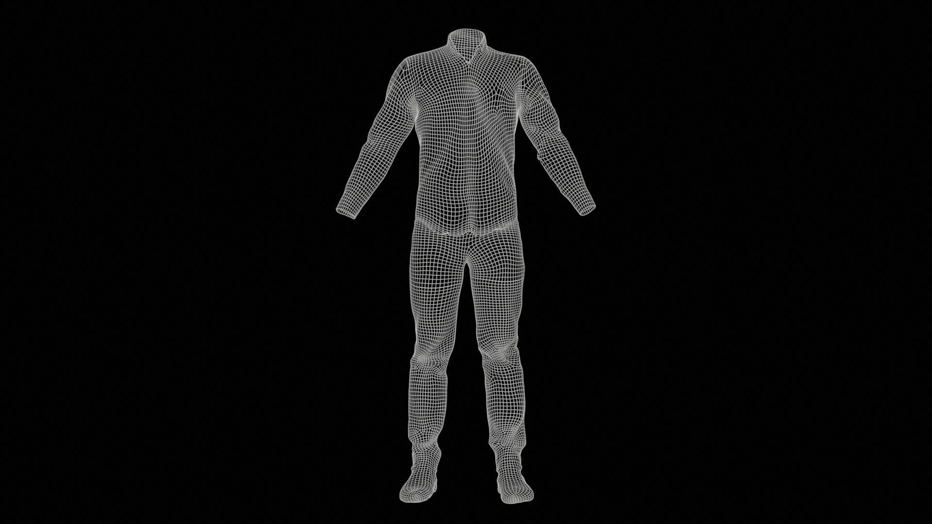 Casual Outfit 15 Low-poly 3D model_11