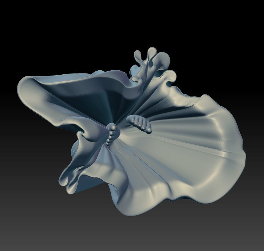 Flying soul girl 3D print model_7