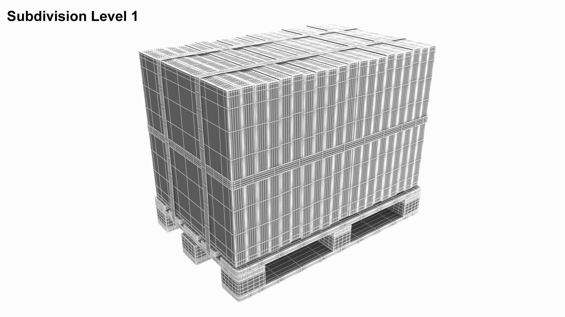 Concrete Slabs On Wood Pallet 3D model_8