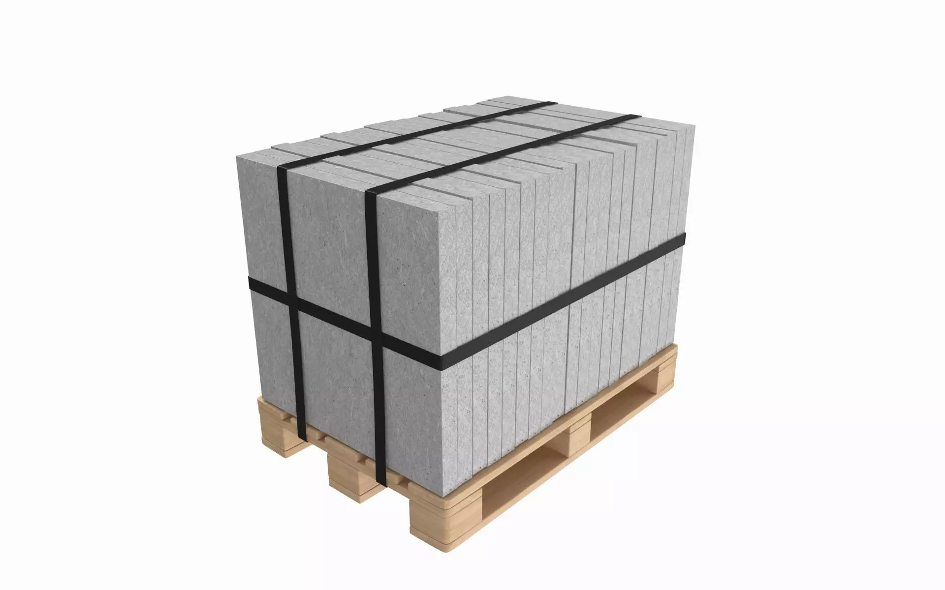 Concrete Slabs On Wood Pallet 3D model_0