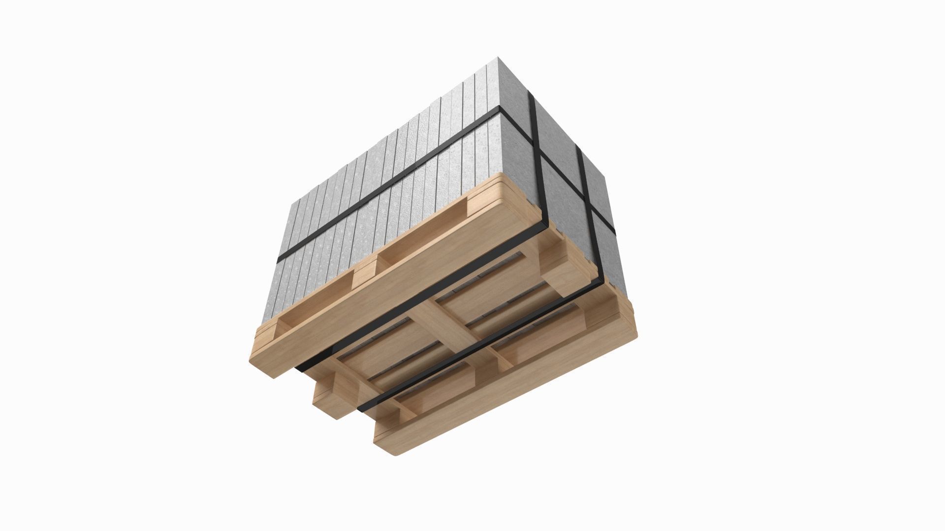 Concrete Slabs On Wood Pallet 3D model_5