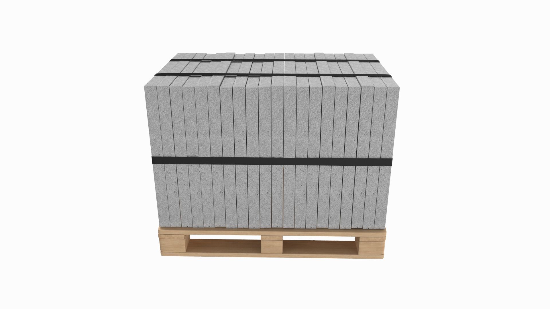 Concrete Slabs On Wood Pallet 3D model_3