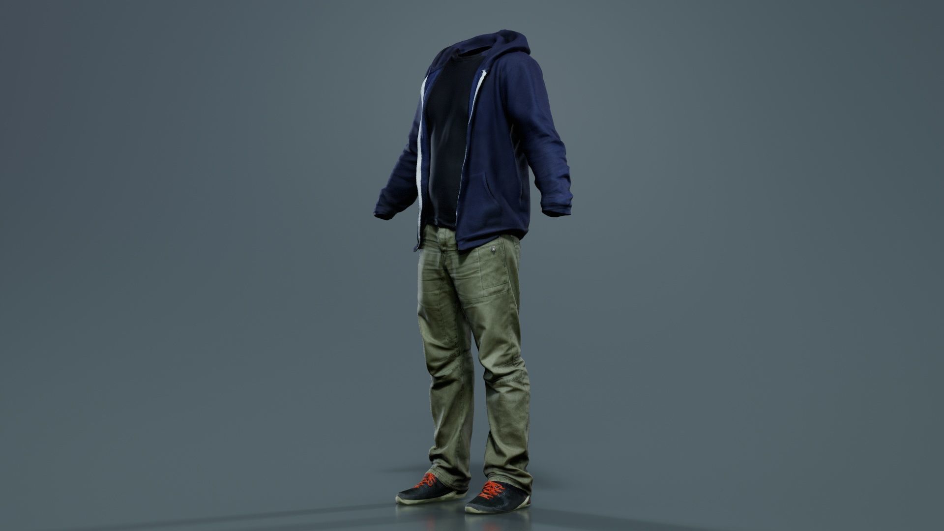 Casual Outfit 17 Low-poly 3D model_8