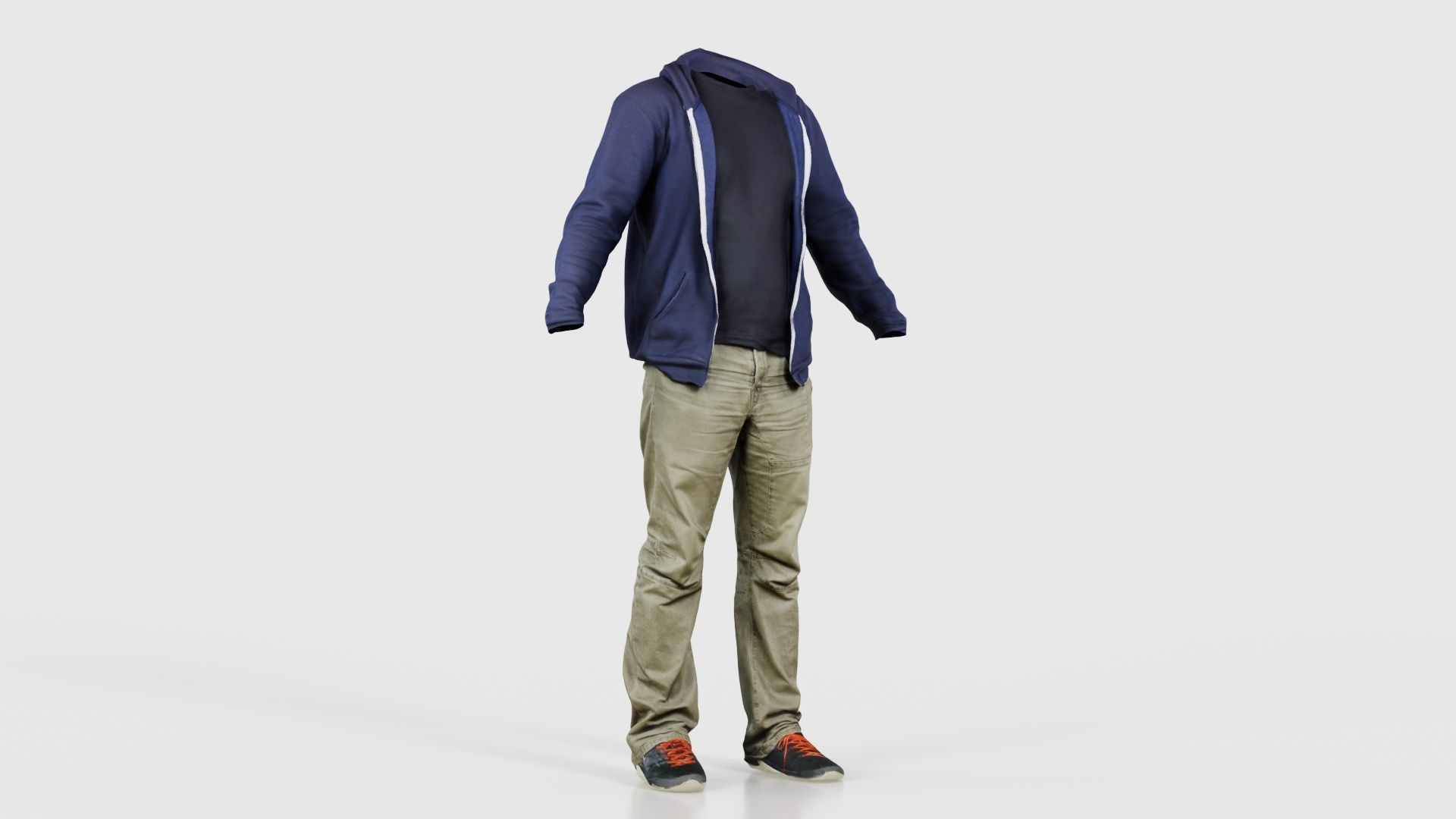 Casual Outfit 17 Low-poly 3D model_16