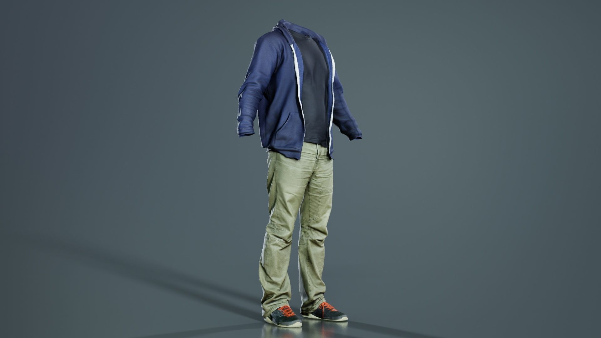 Casual Outfit 17 Low-poly 3D model_5