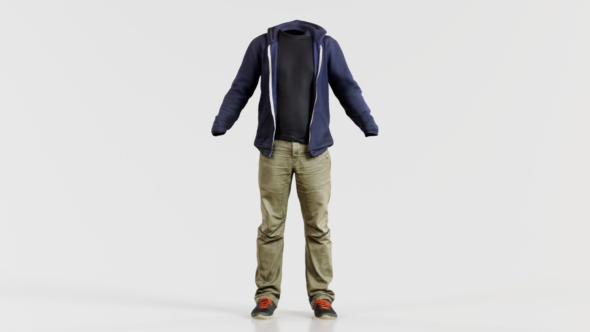 Casual Outfit 17 Low-poly 3D model_1