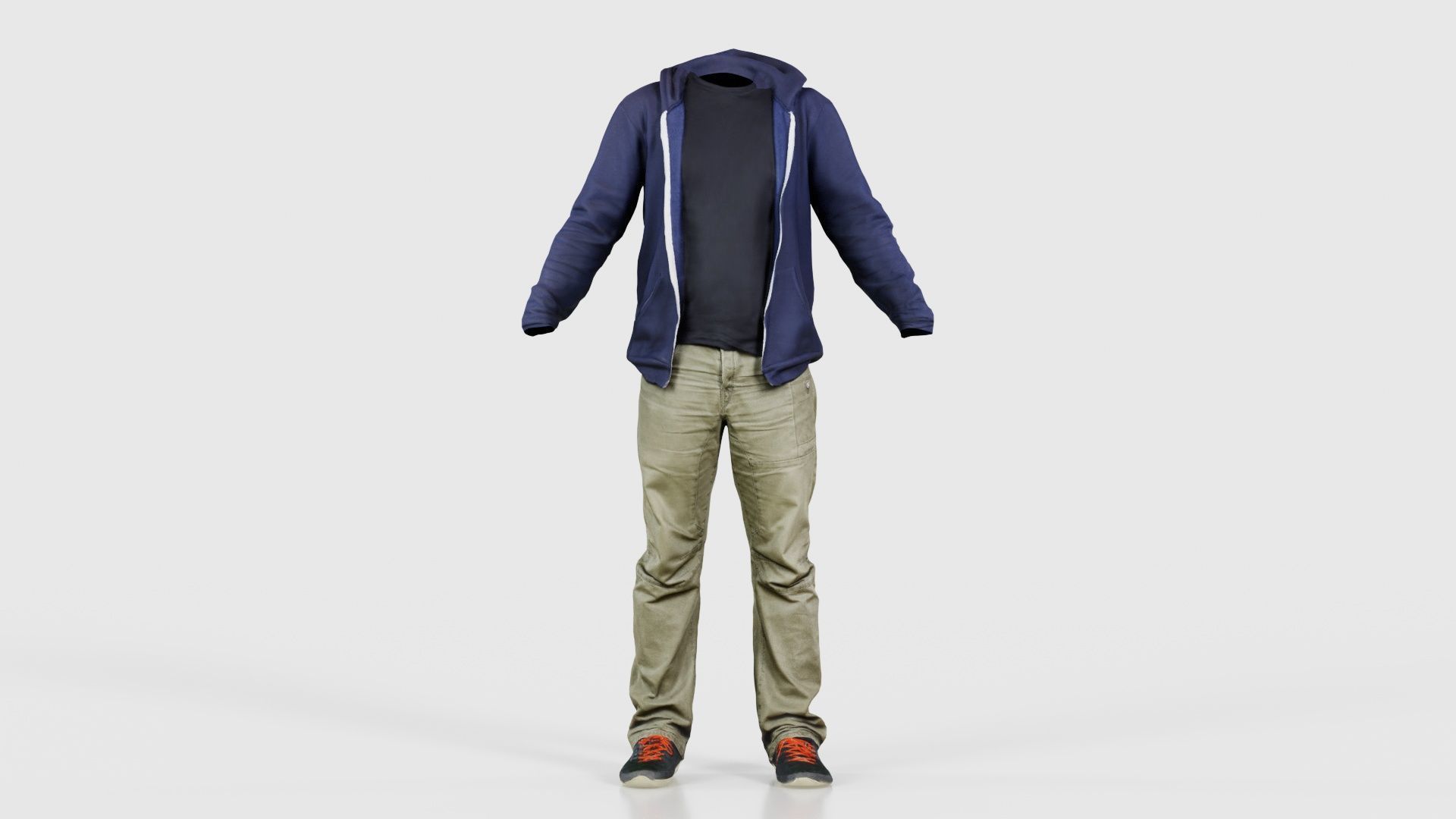 Casual Outfit 17 Low-poly 3D model_15