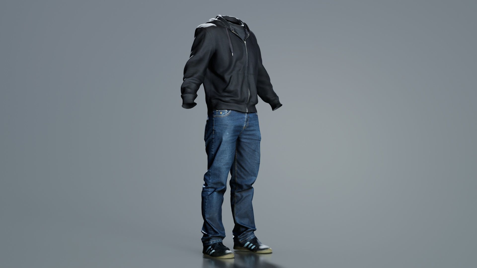 Casual Outfit 18 Low-poly 3D model_7