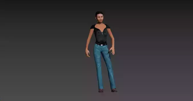 Female Character 5 - Animated Low-poly 3D model