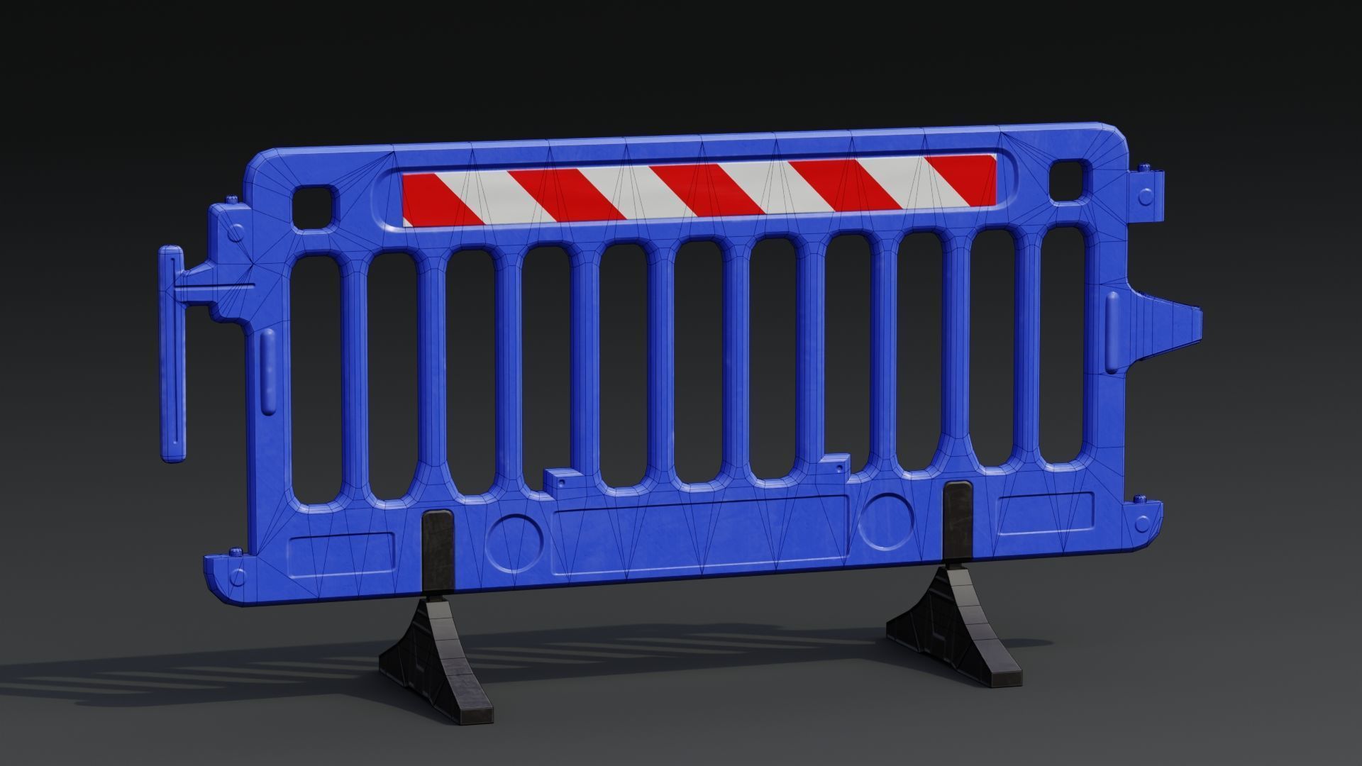 Plastic Barricade PBR Game-Ready Low-poly 3D model_4