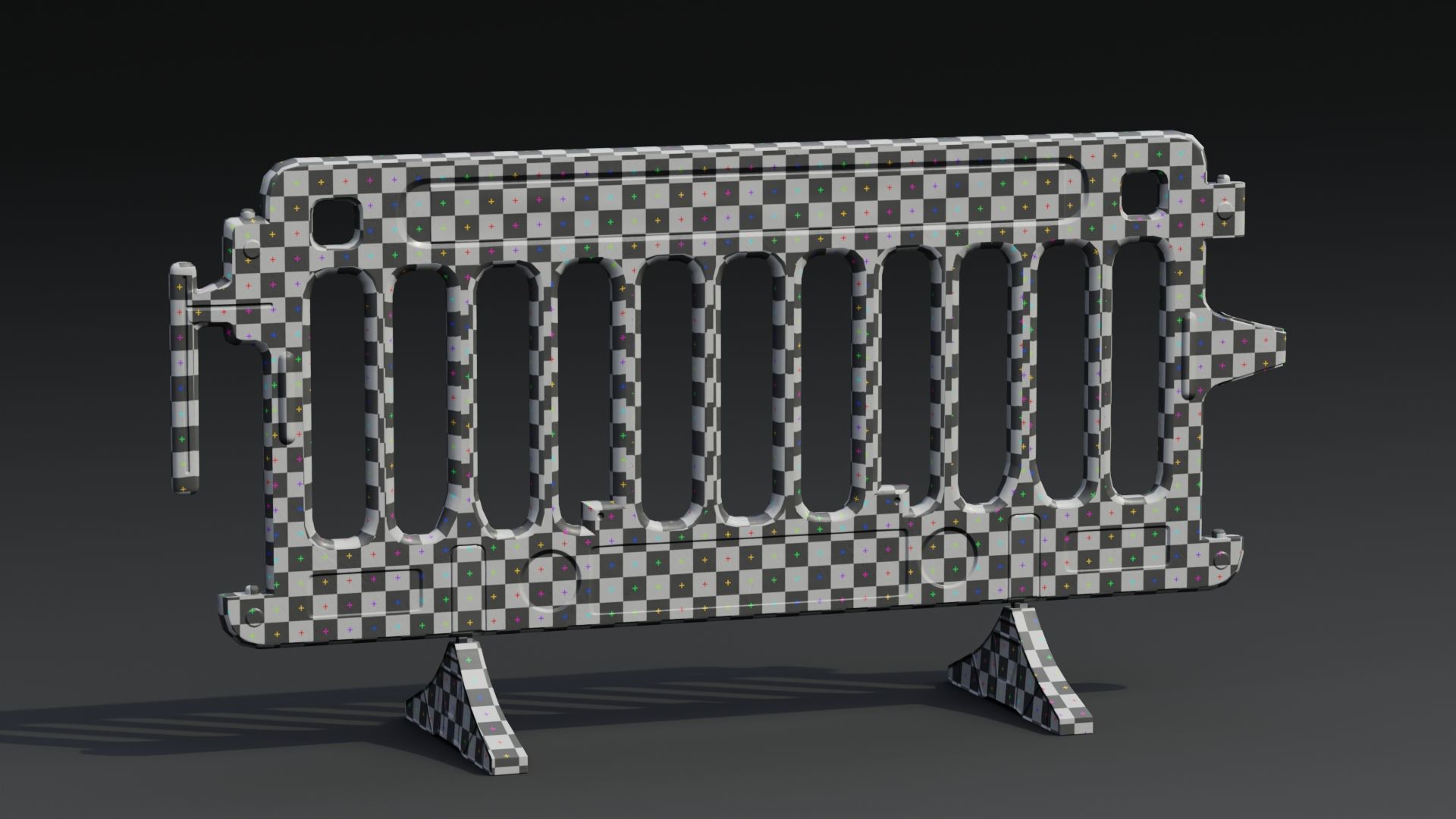 Plastic Barricade PBR Game-Ready Low-poly 3D model_5