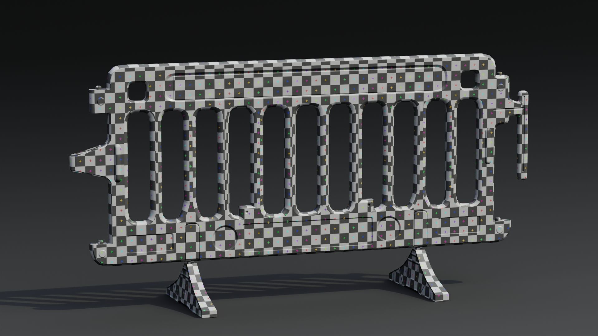 Plastic Barricade PBR Game-Ready Low-poly 3D model_2