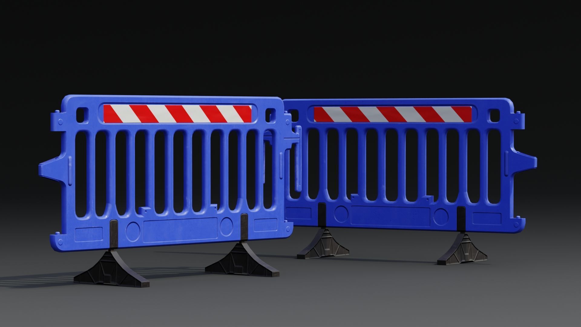 Plastic Barricade PBR Game-Ready Low-poly 3D model_7